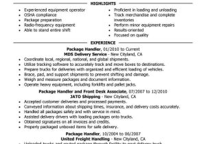 Sample Resume for Ups Package Handler Best Package Handler Resume Example From Professional Resume …