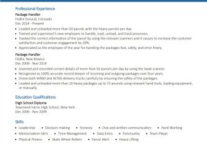Sample Resume for Ups Package Handler Package Handler Resume Example with Tips & Hacks Cresuma