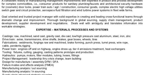 Sample Resume for Vendor Development Manager Hollander Resume International Strategic sourcing Supplier Developmenâ¦