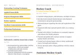 Sample Resume Hockey Player Profile Template Hockey Coach Resume Example with Content Sample Craftmycv