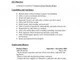 Sample Resume Objective for Kitchen Staff Resume for Kitchen Work