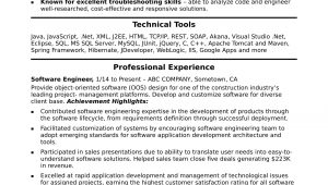 Sample Resume Objective for software Engineer Midlevel software Engineer Resume Sample Monster.com