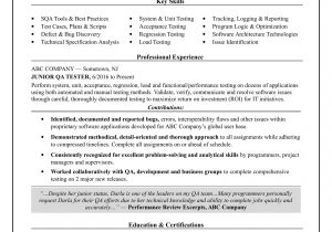 Sample Resume Of A software Tester Entry-level Qa software Tester Resume Sample Monster.com