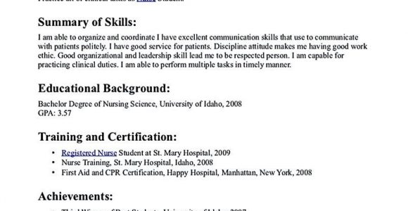 Sample Resume Relevant Skills and Experience Nursing Student Resume Must Contains Relevant Skills, Experience …
