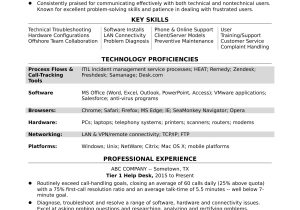 Sample Resume Remote Work From Home Sample Resume for A Midlevel It Help Desk Professional Monster.com