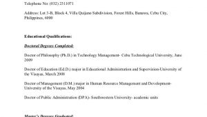 Sample Resume with Civil Service Eligibility Philippines Curriculum Vitae Of Dr. Joy Kenneth Sala Biasong