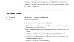 Sample Resume with Fast Food Experience Fast Food Crew Member Resume Example October 2021
