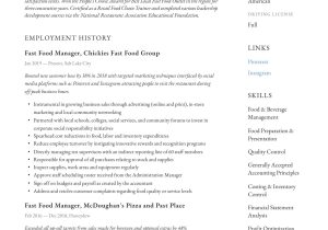 Sample Skills On Resume for Fast Food Restaurant Franchise Fast Food Manager Resume & Writing Guide  12 Examples 2022