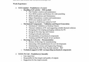 Sap Sd Mm Consultant Resume Sample Sap Mm Sample Resumes