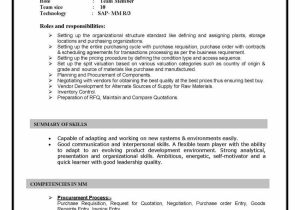 Sap Sd Mm Consultant Resume Sample Sap Mm Sample Resumes