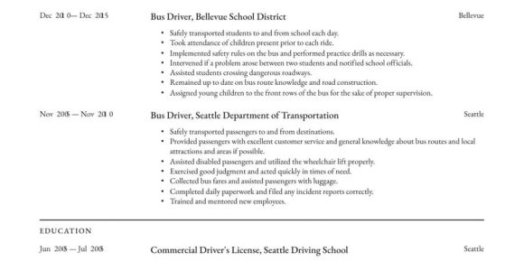 School Bus Driver Resume Sample No Experience Bus Driver Resume Example & Writing Guide Â· Resume.io