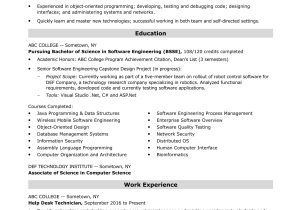 Software Project Description In Resume Sample Entry-level software Engineer Resume Sample Monster.com