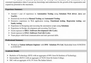 Software Tester Resume Sample for Freshers Best software Testing Resume Example for Freshers