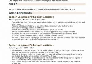 Speech Language Pathology assistant Resume Sample Speech Language Pathologist assistant Resume Samples