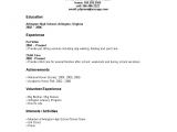 Teenager High School Student Resume Samples with No Work Experience Resume format for College Student with No Work Experience