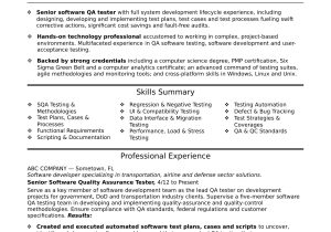 Tesl Lead Resume Sample that Can Get You Interview Experienced Qa software Tester Resume Sample Monster.com