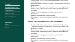 Track and Field College athletic Resume Samples Track Coach Resume Example & Writing Guide Â· Resume.io