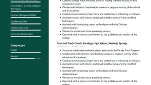 Track and Field Student athletic Resume Samples Track Coach Resume Example & Writing Guide Â· Resume.io