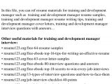 Training and Development Manager Resume Sample top 8 Training and Development Manager Resume Samples